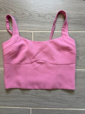Abercrombie & Fitch Pink Smocked Cropped Tank